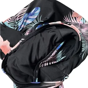 DKNY One Piece Swimsuit Tropical Floral Halter Tummy Control M Est. thumbnail 6