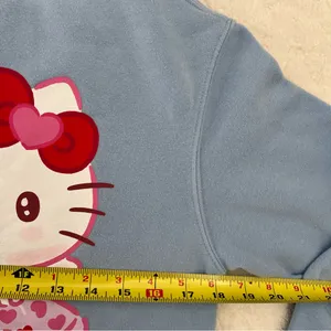Hello Kitty Light Blue Crew Neck Sweatshirt w/ Red Heart size xxs Sanrio thumbnail 3