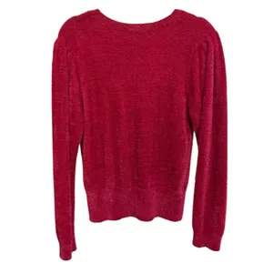 ASTR Wine Red Fuzzy Crop Sweater Women's Sz‎ XL Minimalist Soft Girl Era thumbnail 3