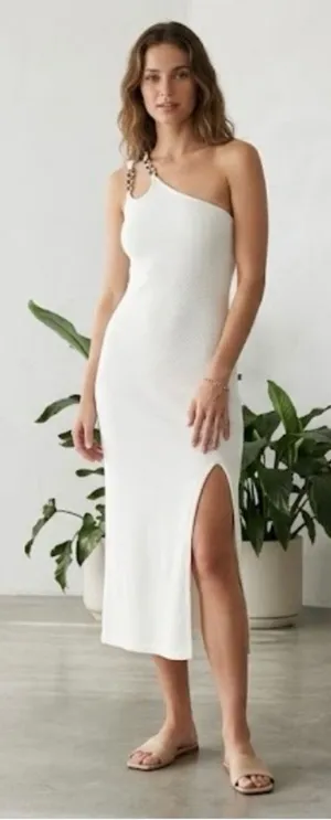 NWT Zara Cream dress one shoulder A0184 thumbnail 1