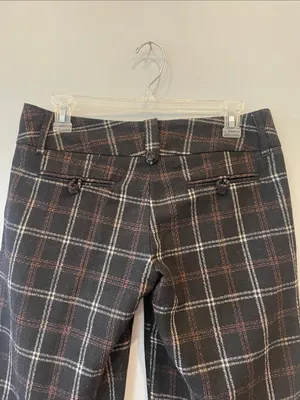 Plaid Wide-Leg knee shirts - Black & Brown wool blend Delia’s thumbnail 3