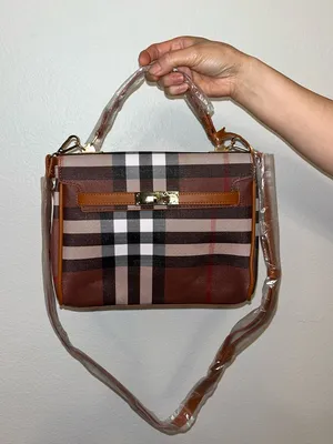 Classic Plaid Top-Handle Satchel in Brown thumbnail 1