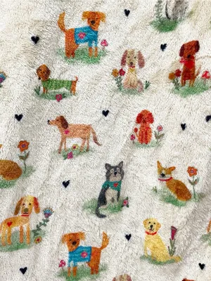 Natural Life Dog Park One Piece Pajamas Large Plush Fleece Dog Print Jumpsuit thumbnail 10