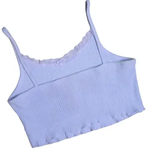 Ribbed Crop Top Tank Lilac Lavender Purple Size Small thumbnail 2