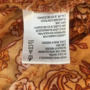 PATRONS OF PEACE Anthro Toluca Border Orange Yellow Paisley Tiered Dress Tunic M thumbnail 8
