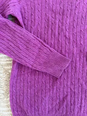 J. Crew Cable Knit Sweater Magenta thumbnail 3