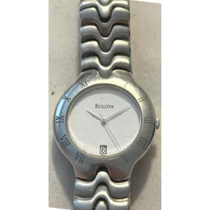 Bulova Ladies Silver Tone Quartz Watch Roman Numerals Stainless‎ Steel thumbnail 8