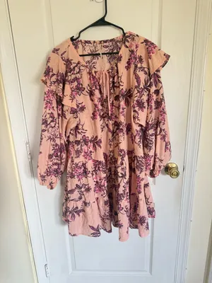 Free People Sun Baked Swing Dress Peach Combo thumbnail 2