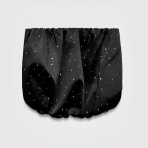 Zara NWT satin rhinestone black satin strapless bubble tube top holiday party thumbnail 9