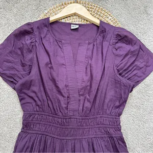 Bila77 Women’s Kelsey Maxi Dress Sleeveless Smocked Tiered V-Neck in Purple S thumbnail 4