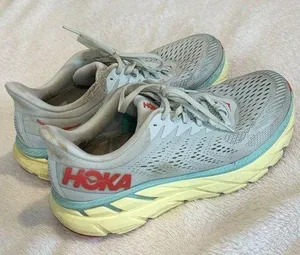 Hoka Clifton 7 Blue Yellow Sneakers - Size Women’s 9.5 thumbnail 1