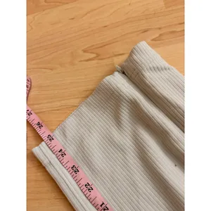LULULEMON Ribbed Softstreme‎ Zip-Leg High-Rise Cropped Pants Size 10 In Bone thumbnail 9