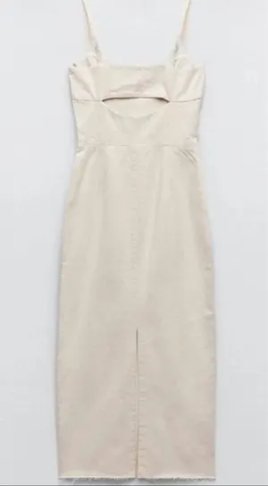ZARA Dress Denim White thumbnail 3
