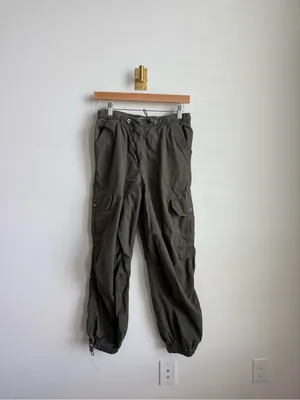 Avec Les Filles Olive Green Drawcord Cargo Pants Women's Small 100% Cotton thumbnail 5