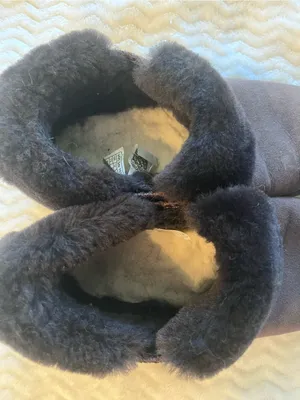 UGG Dark Brown Suede Shearling Cuff Slip-On Slippers thumbnail 5