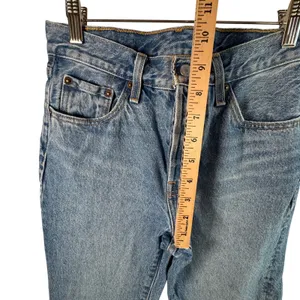 Levis 501 Original 150th Jeans Heart Patch Blue Denim W25 L30 High Rise Straight thumbnail 7