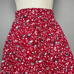 Vintage Half Apron Folk Art Print‎ Hostess Bow Ric-Rac Trim Cottagecore Handmade thumbnail 5