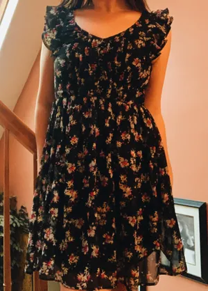 H&M Black Floral Dress thumbnail 2