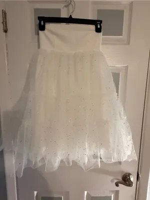 Altar’d State Strapless White Tulle Dress thumbnail 4