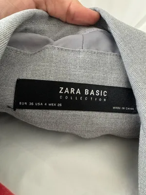 ZARA BASIC COLLECTION Grey One-Button Structured Blazer Size 4 thumbnail 2