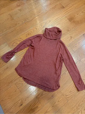Per Se Rust Cowl Neck Sweater Lightweight Knit Top Women’s Large thumbnail 2