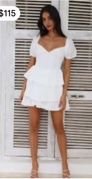 Be Cute Mini Dress in white from Hello Molly. Large white thumbnail 1