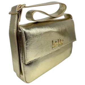 NICOLE‎ MILLER Vegan Leather Metallic Gold Evening Bag Purse Handbag NEW thumbnail 3