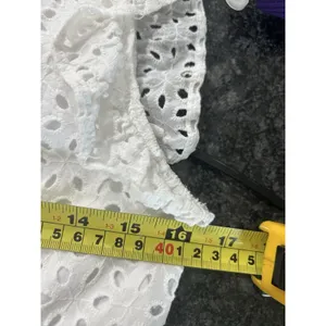 Jun & Ivy White Eyelet Flutter Sleeve Top Medium Bride Coastal Cowgirl Preppy thumbnail 8