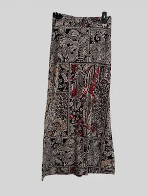Ambiance Paisley Patchwork Maxi Skirt - Black, Cream & Red Accents thumbnail 2