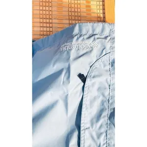 Columbia Sportwear Company water resistant rain light blue hooded Jacket coat thumbnail 3