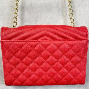 Steve‎ Madden Crossbody Bag Quilted Faux Leather Gold Chain Strap Going Out Chic thumbnail 3