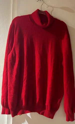 Cashmere Luxury Turtleneck Sweater Red Size XL thumbnail 7