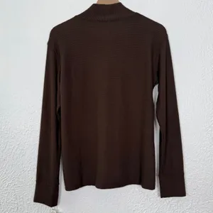 Haven Well Within Ribbed Mock Neck Long Sleeve Top Brown Size Medium NWT thumbnail 2
