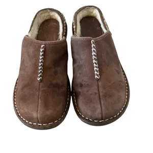Ugg Kohala brown leather clogs sheepskinn lined size 6 women’s outdoor slippers thumbnail 2