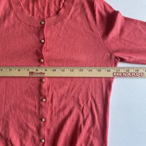 Banana Republic Vintage Silk Blend Knit Cardigan Sweater Peach Pink Size Small thumbnail 10