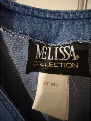Melissa Collection Vintage Denim Button-Front Dress with Patchwork Hearts, Size thumbnail 6