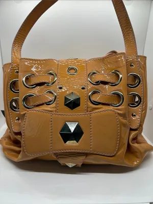 Jimmy Choo Ramona Tan Leather Metal Studded Hobo Shoulder Bag Purse 🔥🔥 thumbnail 2
