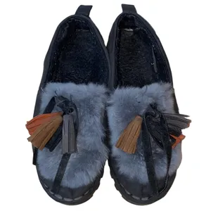 Shang Faux Fur Tassel Platform Loafers‎ Women's 7.5 thumbnail 3
