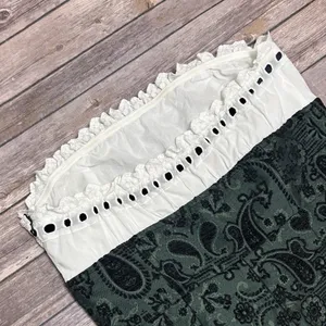 Urban Outfitters White Green Black Antoinette Strapless Brocade Paisley Romper thumbnail 6