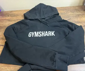 Gymshark Black Cropped Hoodie Sweatshirt Size Large thumbnail 1