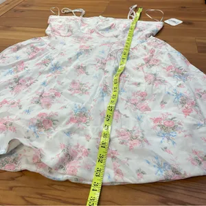 Altar'd State Floral Corset Milkmaid Mini Dress Lined White Pink Blue XL NWT thumbnail 3