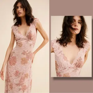 Free People Dainty Ethereal Butterfly Babe Lace Maxi Dress Antique Floral Large thumbnail 13