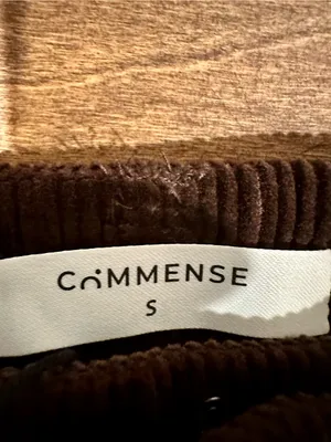 Commense Wide-Leg Corduroy Pants in Dark Brown thumbnail 5
