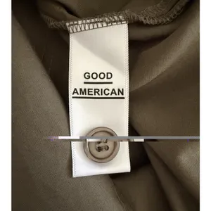 Good American The Cropped Shirt Sage Green Button Down Pocket Top NWT thumbnail 8