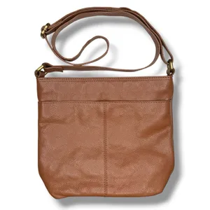 Born Bucket Crossbody Leather Handbag Bag‎ Camel Tan Leather thumbnail 3