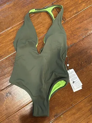 Flamingo Latin Forest Green One Piece Size XS thumbnail 1