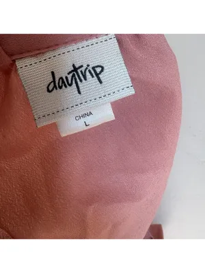Daytrip Womens Large Dusty Rose Pink Off The Shoulder Strappy Long Sleeve Blouse thumbnail 3
