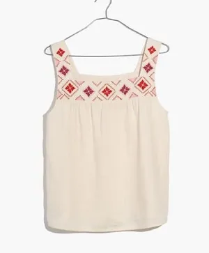 Madewell Embroidered Island Tank Top thumbnail 1