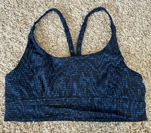 Lululemon Train Times Bra Pulse Capri Black‎ Blue Women's 8 Workout Yoga Stretch thumbnail 1