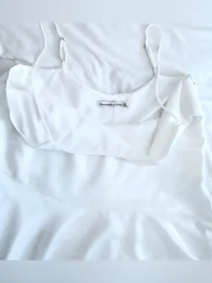 NWT Abercrombie & Fitch Asymmetrical Hem Mini Dress – White Satin – LP thumbnail 11
